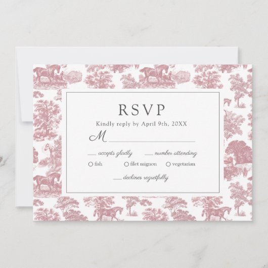 Elegantes Vintages Rosa UAWG Save The Date (Vorderseite)