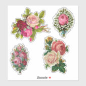 Elegantes Vintages Rosa und Rote Rosen Aufkleber (Blatt)
