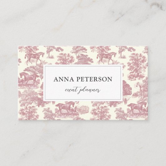 Elegantes Vintages Rosa Visitenkarte (Vorderseite)