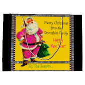 Elegantes Vintages Rosa Weihnachten Große Geschenktüte (Rückseite)