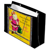 Elegantes Vintages Rosa Weihnachten Große Geschenktüte (Vorderseite Schrägansicht)