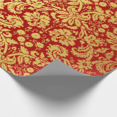 Elegantes Vintages Rot und Goldkönigliches Geschenkpapier (Ecke)