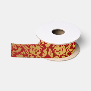 Elegantes Vintages Rot und Goldkönigliches Satinband