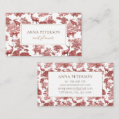 Elegantes Vintages Rotes Französisches Country Toi Visitenkarte (Vorne/Hinten)