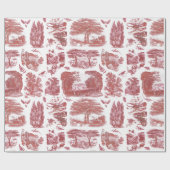 Elegantes Vintages Rotes Land Geschenkpapier (Flach)