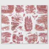 Elegantes Vintages Rotes Land Geschenkpapier (Flach)