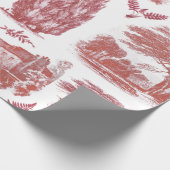 Elegantes Vintages Rotes Land Geschenkpapier (Ecke)