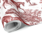 Elegantes Vintages Rotes Pferd Geschenkpapier (Rolleneckpunkt)