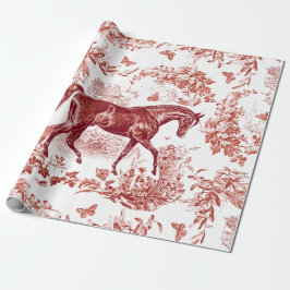 Elegantes Vintages Rotes Pferd Geschenkpapier