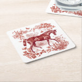 Elegantes Vintages Rotes Pferd Rechteckiger Pappuntersetzer (angewinkelt)