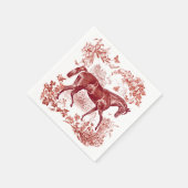 Elegantes Vintages Rotes Pferd Serviette (Ecke)