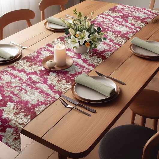 Elegantes Vintages Rotes Seeteufer Kurzer Tischläufer