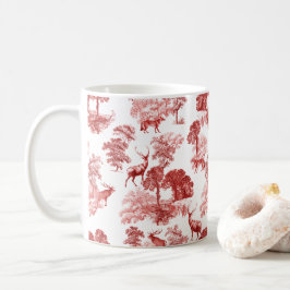 Elegantes Vintages Rotes Toile Deer in Woodland Kaffeetasse