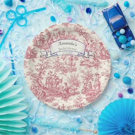 Elegantes Vintages Rotkehlchen Pappteller (Party)