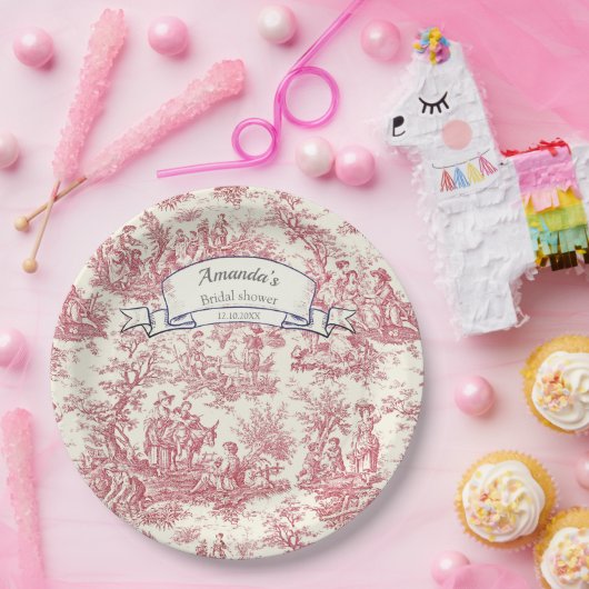 Elegantes Vintages Rotkehlchen Pappteller (Party)