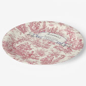 Elegantes Vintages Rotkehlchen Pappteller (Schrägansicht)