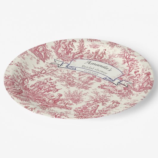 Elegantes Vintages Rotkehlchen Pappteller (Schrägansicht)