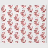 Elegantes Vintages Rotwild im Wald Geschenkpapier (Flach)