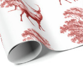 Elegantes Vintages Rotwild im Wald Geschenkpapier (Rolleneckpunkt)