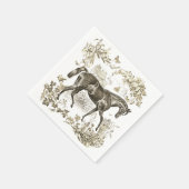 Elegantes Vintages Rustikales Beige Rodelbahn Serviette (Ecke)