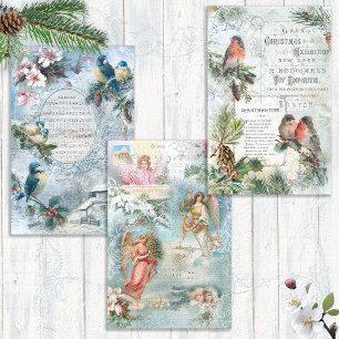 Elegantes Vintages Rustikales Weihnachtsfest Geschenkpapier Set