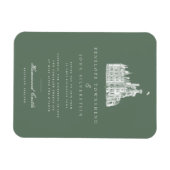 Elegantes Vintages Schloss Grüne Hochzeit Einladun Magnet (Horizontal)