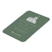 Elegantes Vintages Schloss Grüne Hochzeit Einladun Magnet (Linke Seite)