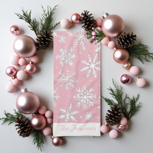 Elegantes Vintages Schneeflocken-Muster Weihnachte Geschirrtuch