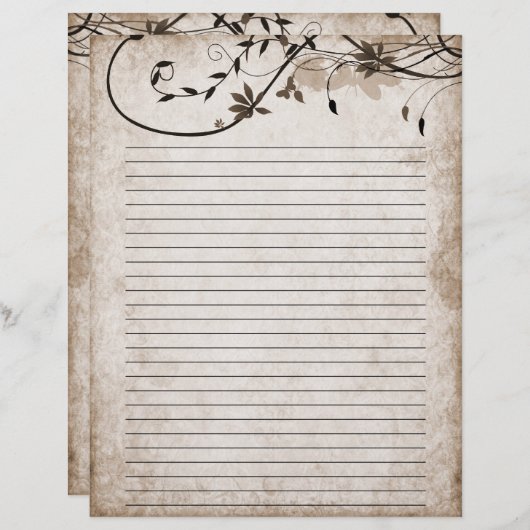 Elegantes Vintages Schreibpapier (Vorne/Hinten)