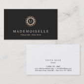 Elegantes Vintages Schwarz-Gold Monogramm Visitenkarte (Vorne/Hinten)