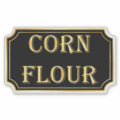 Elegantes Vintages Schwarz-Gold-Pantry-Label Aufkleber (Vorderseite)