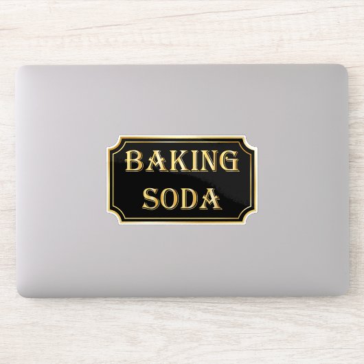 Elegantes Vintages Schwarz-Gold-Pantry-Label Aufkleber (Computer)