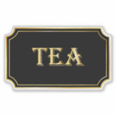 Elegantes Vintages Schwarz-Gold-Pantry-Label Aufkleber (Vorderseite)