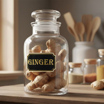 Elegantes Vintages Schwarz-Gold-Pantry-Label