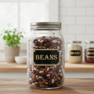 Elegantes Vintages Schwarz-Gold-Pantry-Label Aufkleber