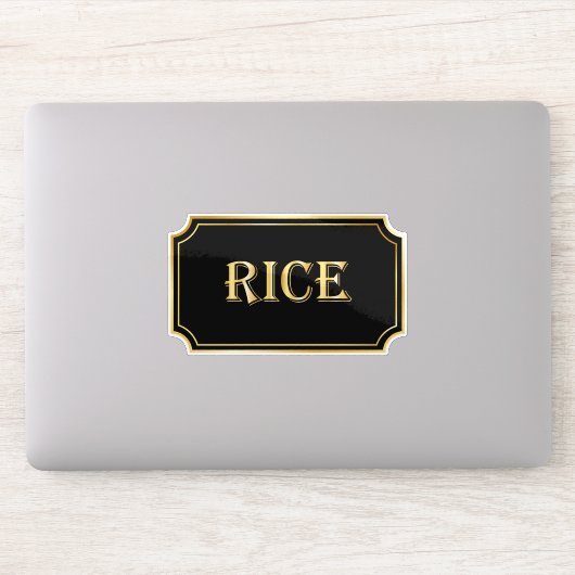 Elegantes Vintages Schwarz-Gold-Pantry-Label Aufkleber (Computer)