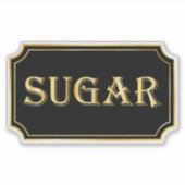 Elegantes Vintages Schwarz-Gold-Pantry-Label Aufkleber (Vorderseite)