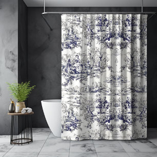 Elegantes, Vintages Schwarz-Tolles-Monogramm Duschvorhang