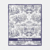 Elegantes, Vintages Schwarz-Tolles-Monogramm Fleecedecke (Vorderseite)