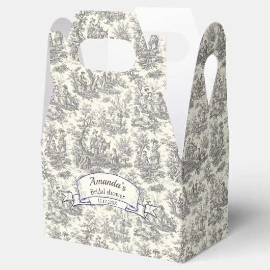 Elegantes, Vintages Schwarz-Tolles-Monogramm Geschenkschachtel (Geöffnet)