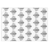 Elegantes, Vintages Schwarz-Weiß-Damaskus-Design Tischdecke (Vorderseite (Horizontal))