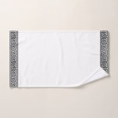 Elegantes Vintages Schwarz-Weiß-Griechisches Muste Badhandtuch Set (Handtuch)