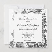 Elegantes Vintages Schwarz-Weiß-Museum Einladung (Rückseite)