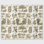 Elegantes Vintages Schwarz-weißes Country Toile Be Geschenkpapier (Flach)