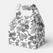 Elegantes Vintages Schwarz-weißes Hirschmuster Geschenkschachtel (Rückseite)