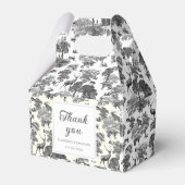 Elegantes Vintages Schwarz-weißes Hirschmuster Geschenkschachtel (Vorderseite)