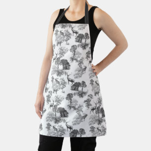 Elegantes Vintages Schwarz-weißes Toile Deer in Wo Schürze