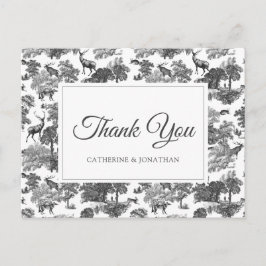 Elegantes Vintages Schwarz-weißes Toile Deer Postkarte