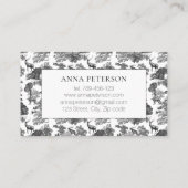 Elegantes Vintages Schwarz-weißes Toile Deer Visitenkarte (Rückseite)