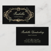 Elegantes Vintages Schwarzes Barock Visitenkarte (Vorne/Hinten)
